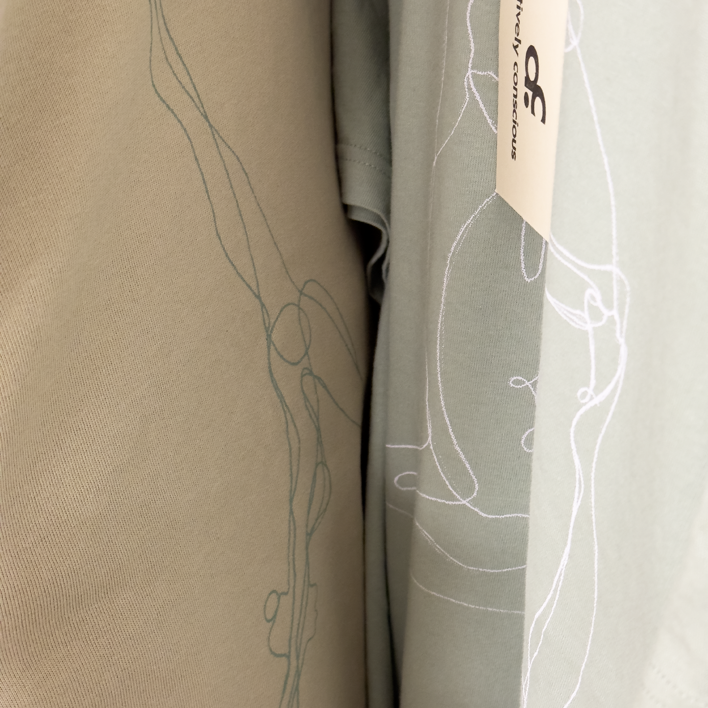 Exclusive Teal Downdog Back Print Oversized Sweater in Sage