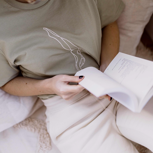 Oversized Neutral Sage Downdog Organic T-Shirt