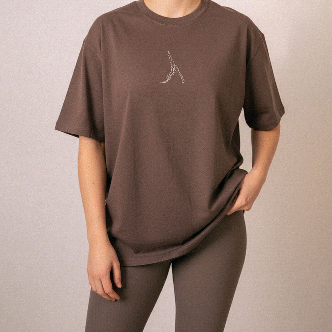 Mocha Brown Downdog Yoga T-Shirt