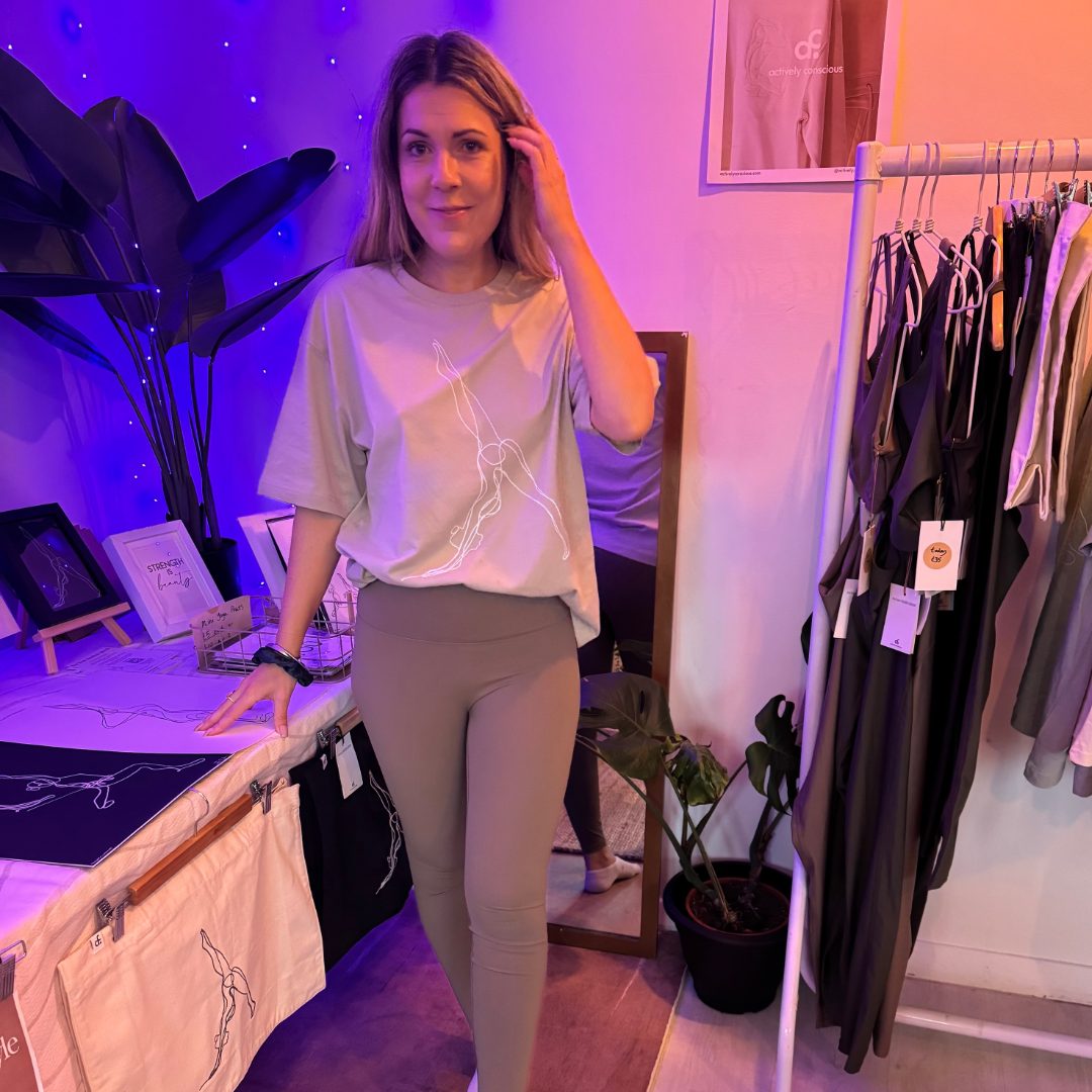 Oversized Neutral Sage Downdog Organic T-Shirt