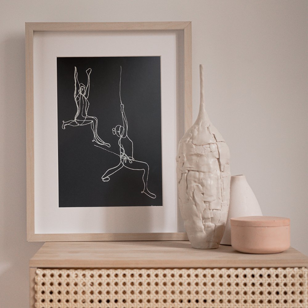A3 Peaceful Warrior (Yang) Yoga Print - Actively Conscious