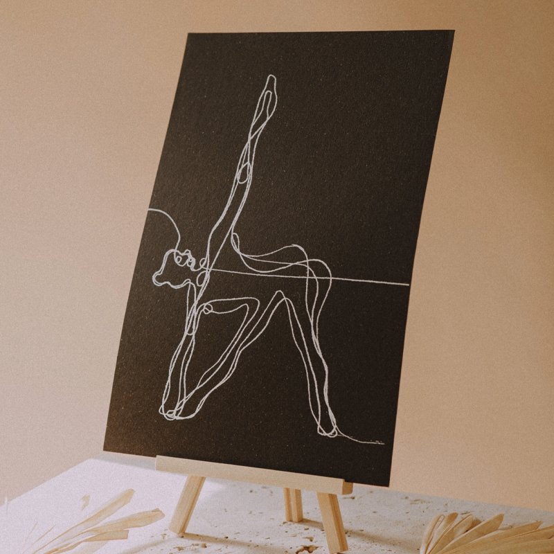 A3 Trikonasana Yoga Pose Print (Yang) - Actively Conscious