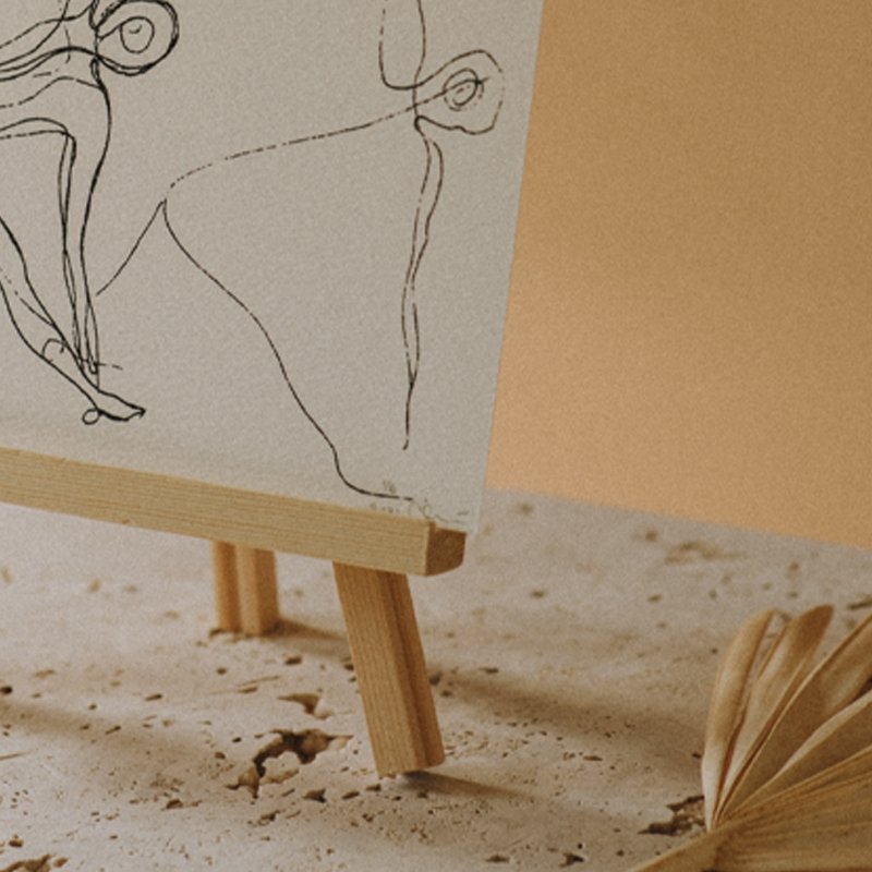 A4 Trikonasana 2 Yoga Pose Print (Creme) - Actively Conscious