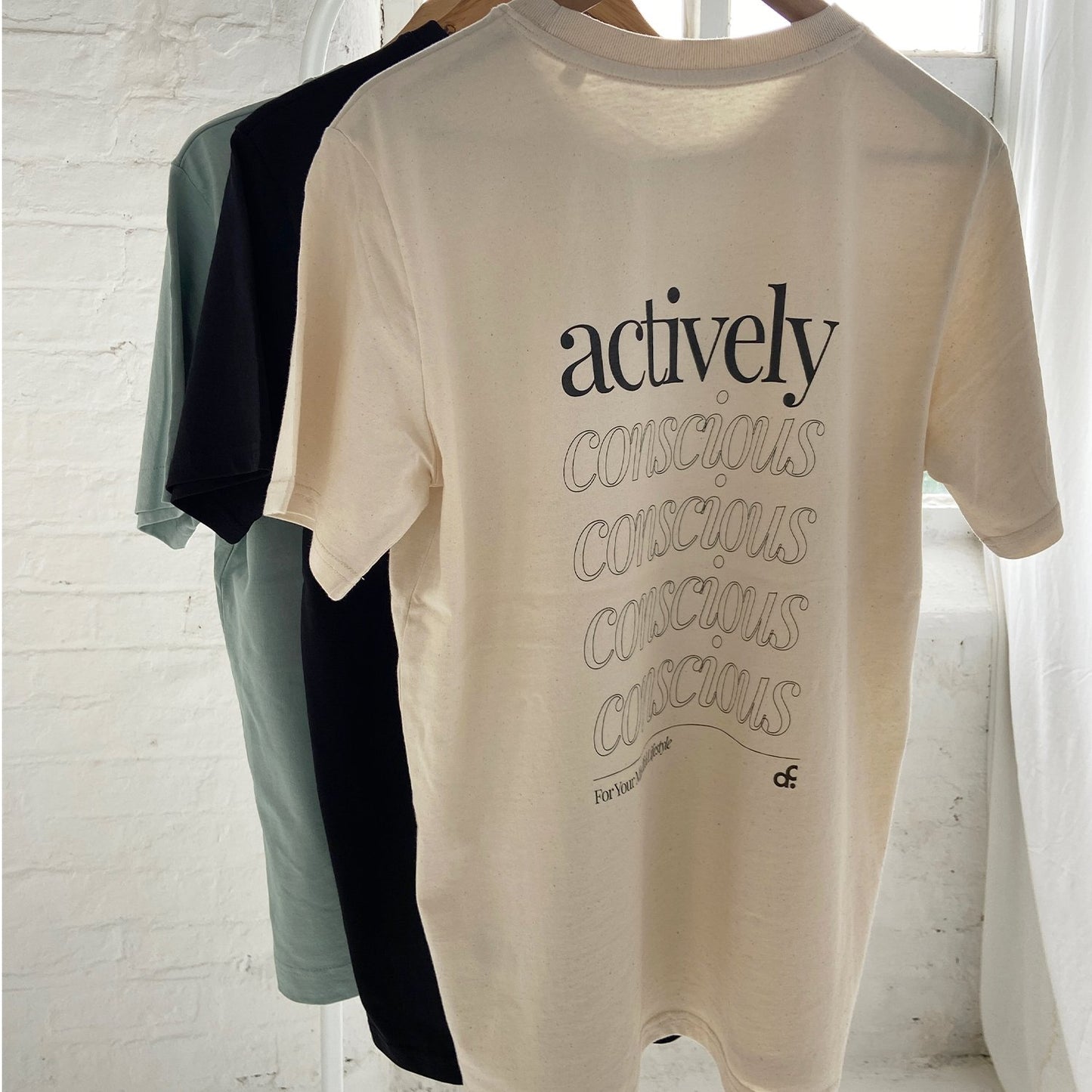 Actively Conscious Back Print Tee - Ecru - Actively Conscious
