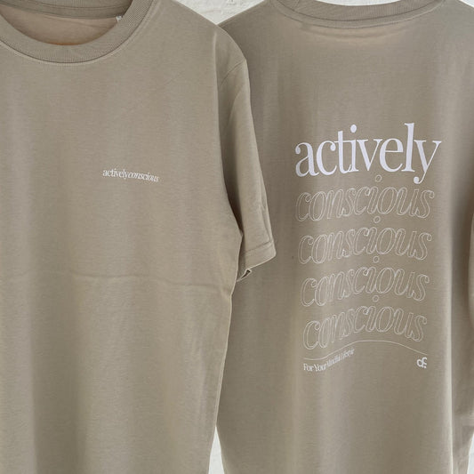 Actively Conscious Back Print Tee - Neutral - Actively Conscious