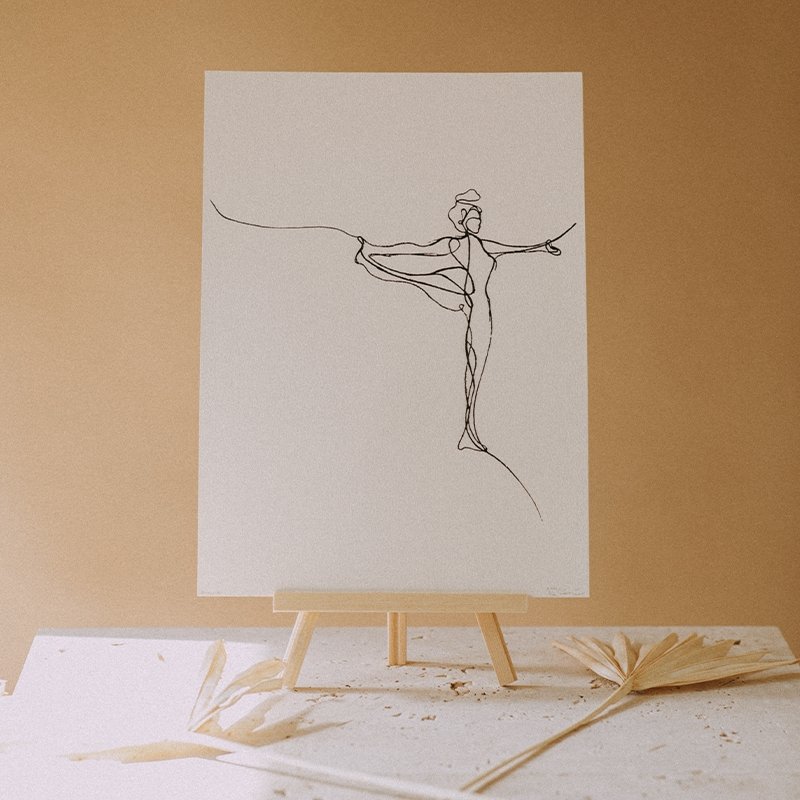 Balance Yoga Pose Print (Creme) - Actively Conscious