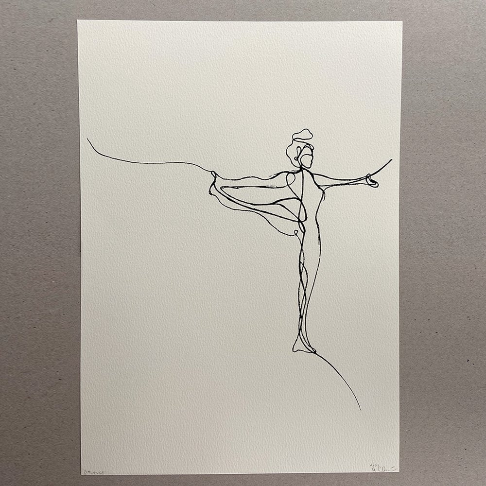 Balance Yoga Pose Print (Creme) - Actively Conscious