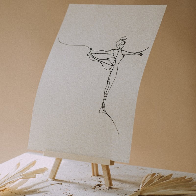 Balance Yoga Pose Print (Creme) - Actively Conscious