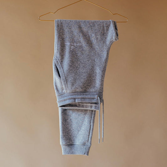 Embroidered Logo Grey Marl Heavyweight Joggers - Actively Conscious