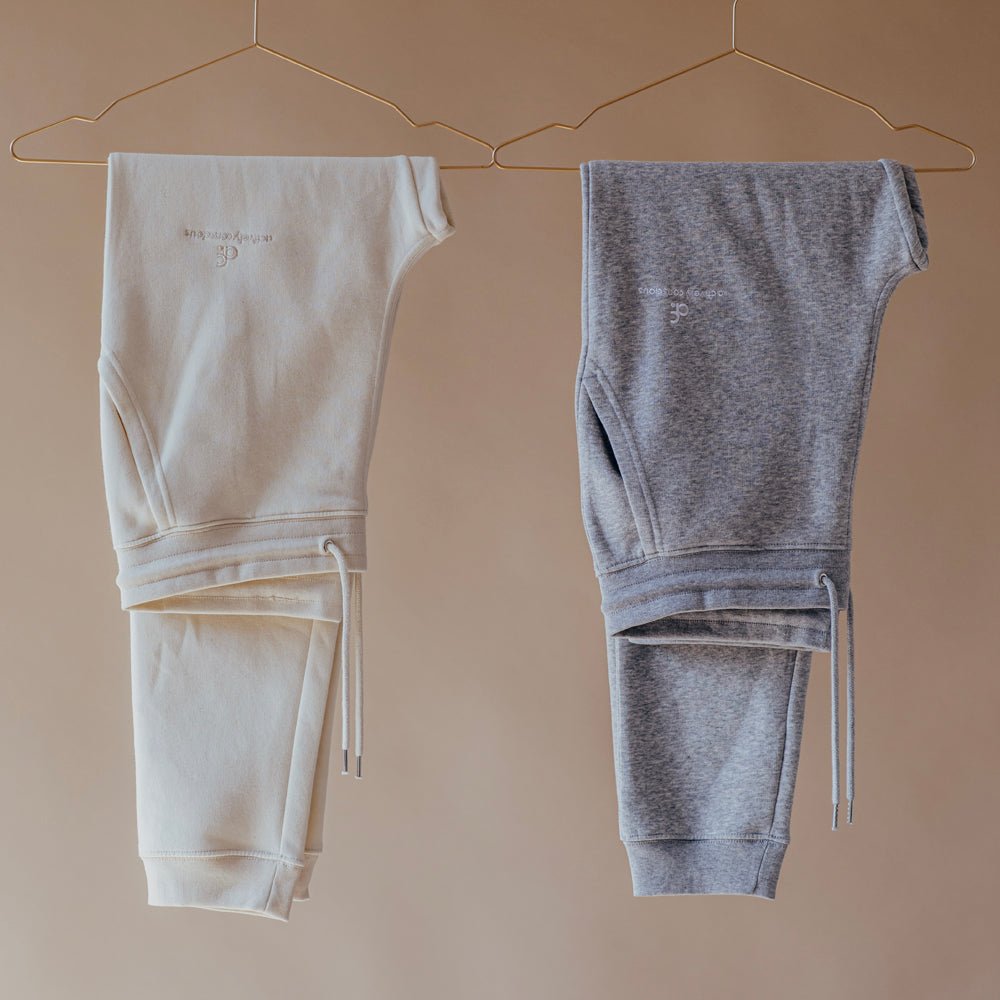 Embroidered Logo Grey Marl Heavyweight Joggers - Actively Conscious