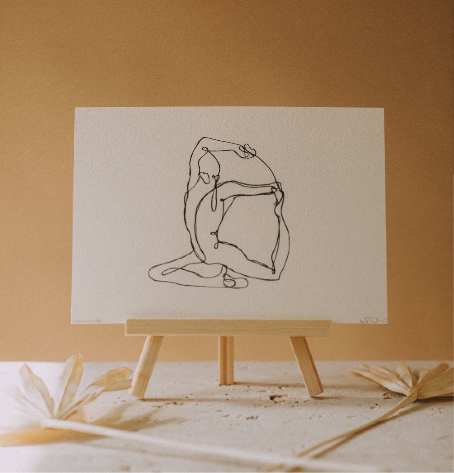 Mermaid Pose Yoga Print (Creme) - Actively Conscious