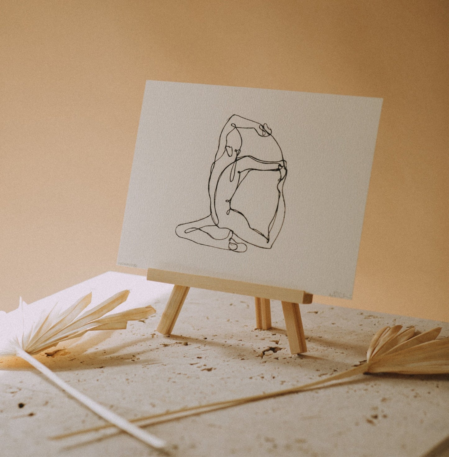 Mermaid Pose Yoga Print (Creme) - Actively Conscious