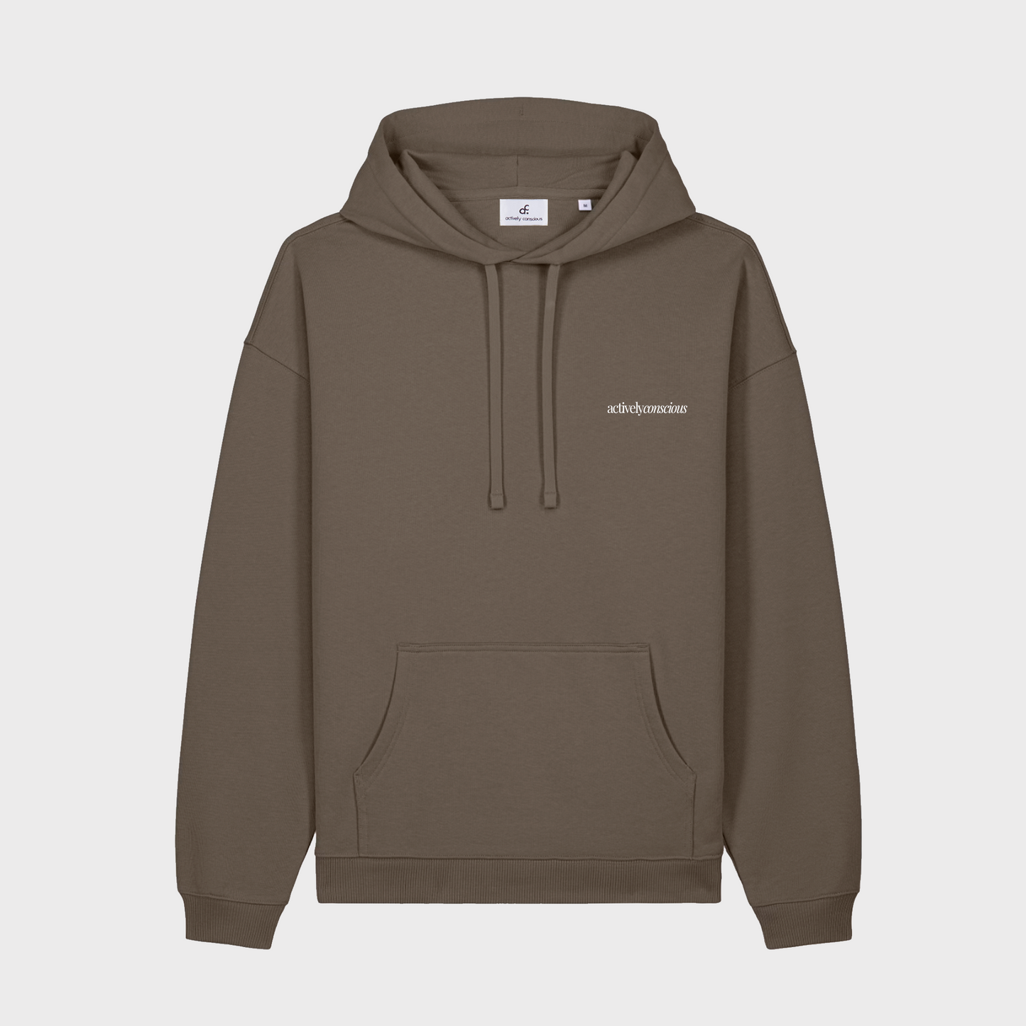 Oversized Mocha Downdog Back Print Hoodie
