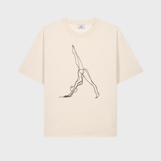 Oversized Ecru Downdog Organic T-Shirt