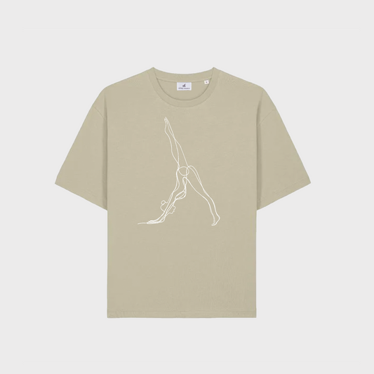 Oversized Neutral Sage Downdog Organic T-Shirt