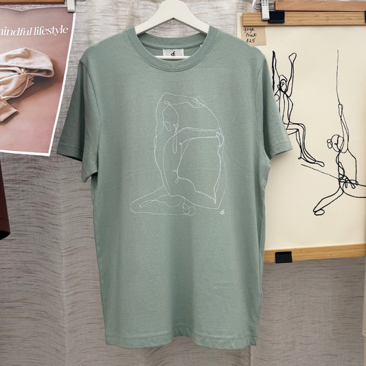 Mermaid Pose Aquamarine Organic T-Shirt