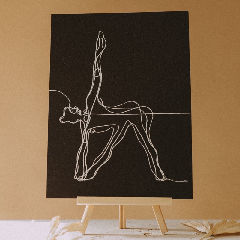 A3 Trikonasana Yoga Pose Print (Yang) - Actively Conscious