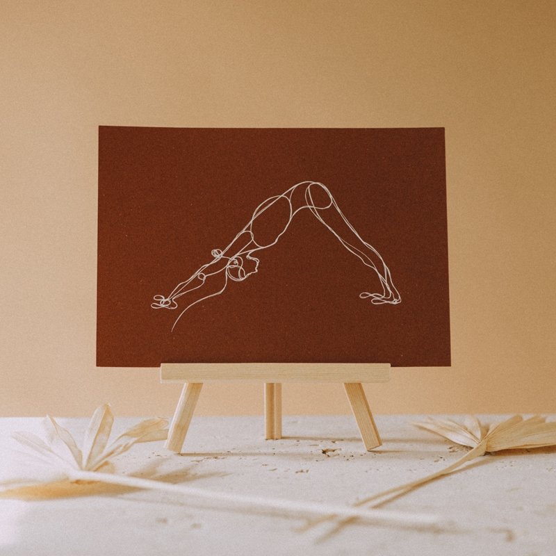 A4 Downward Dog Yoga Pose Print (Sienna) - Actively Conscious
