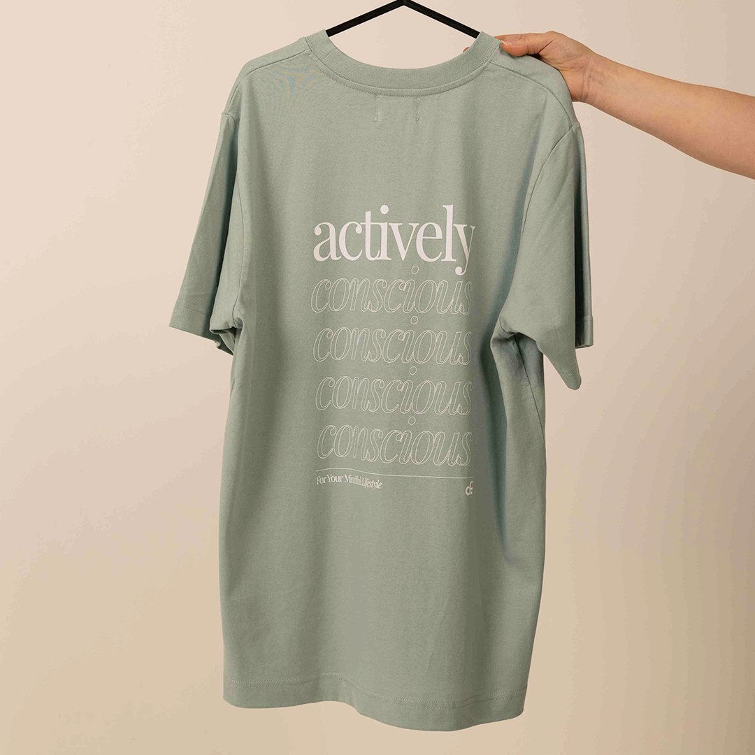 Actively Conscious Back Print Tee - Aquamarine - Actively Conscious