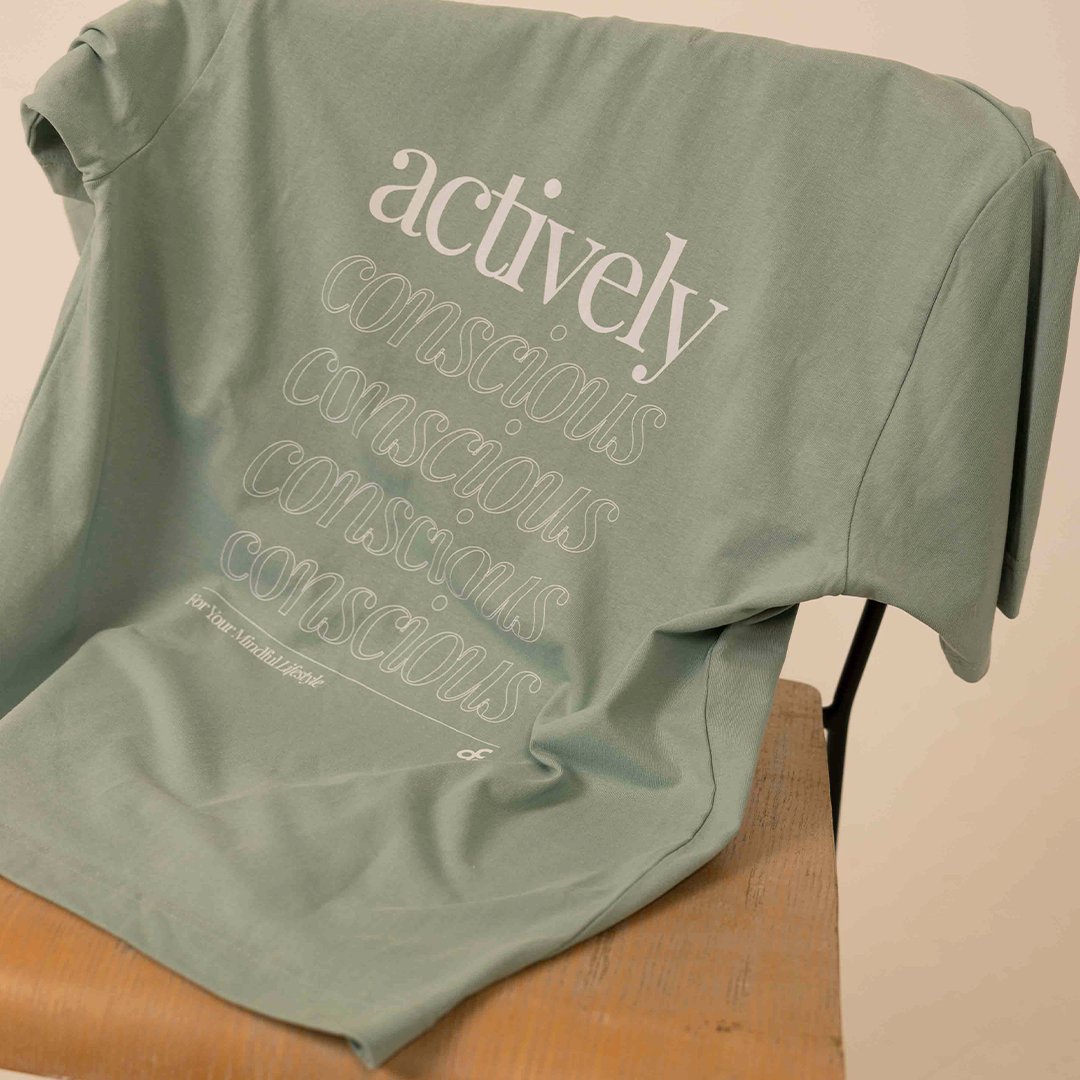 Actively Conscious Back Print Tee - Aquamarine - Actively Conscious