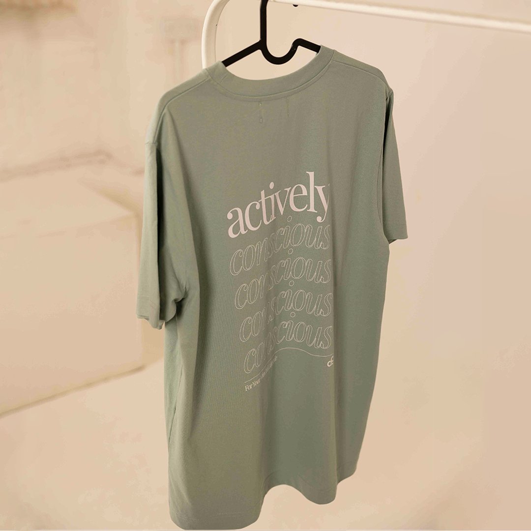 Actively Conscious Back Print Tee - Aquamarine - Actively Conscious