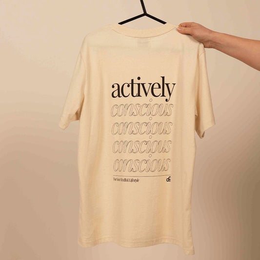 Actively Conscious Back Print Tee - Ecru - Actively Conscious