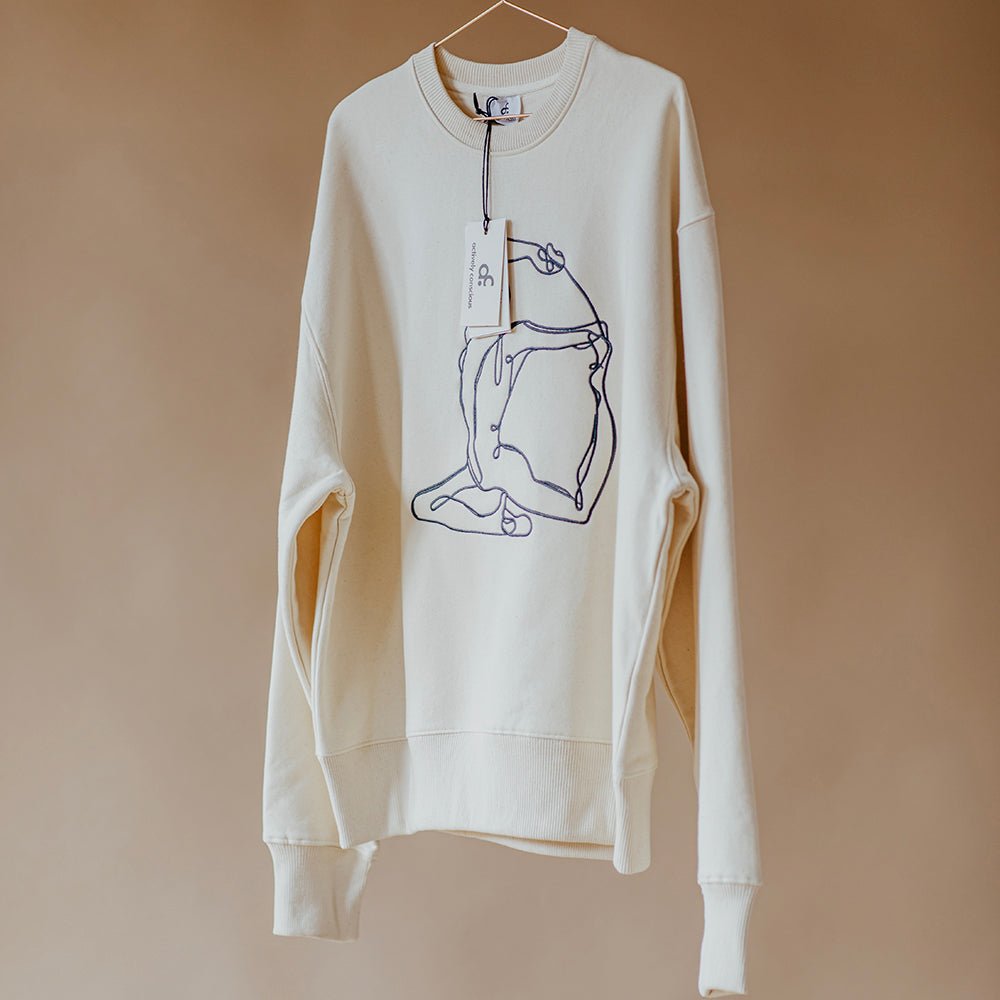 Contrast Embroidered "Mermaid" Yoga Sweater - Actively Conscious