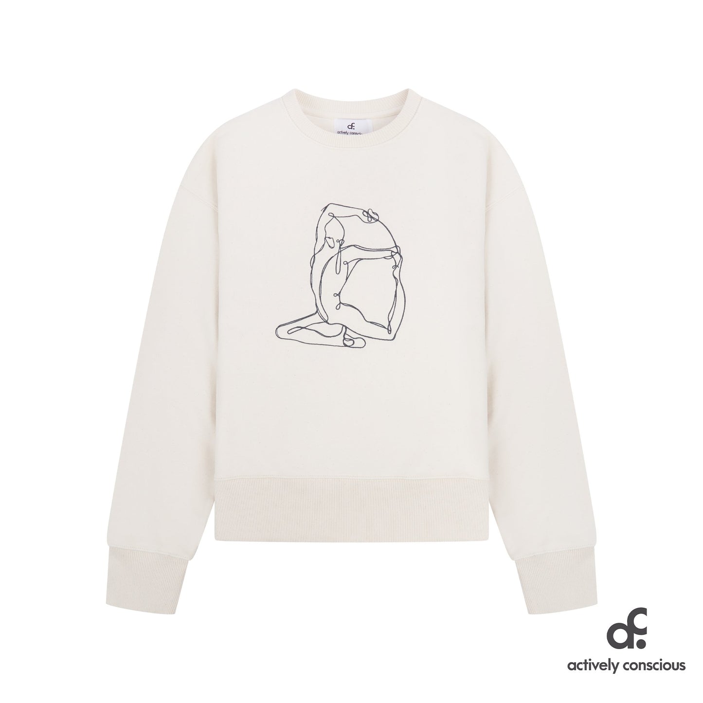 Contrast Embroidered "Mermaid" Yoga Sweater - Actively Conscious