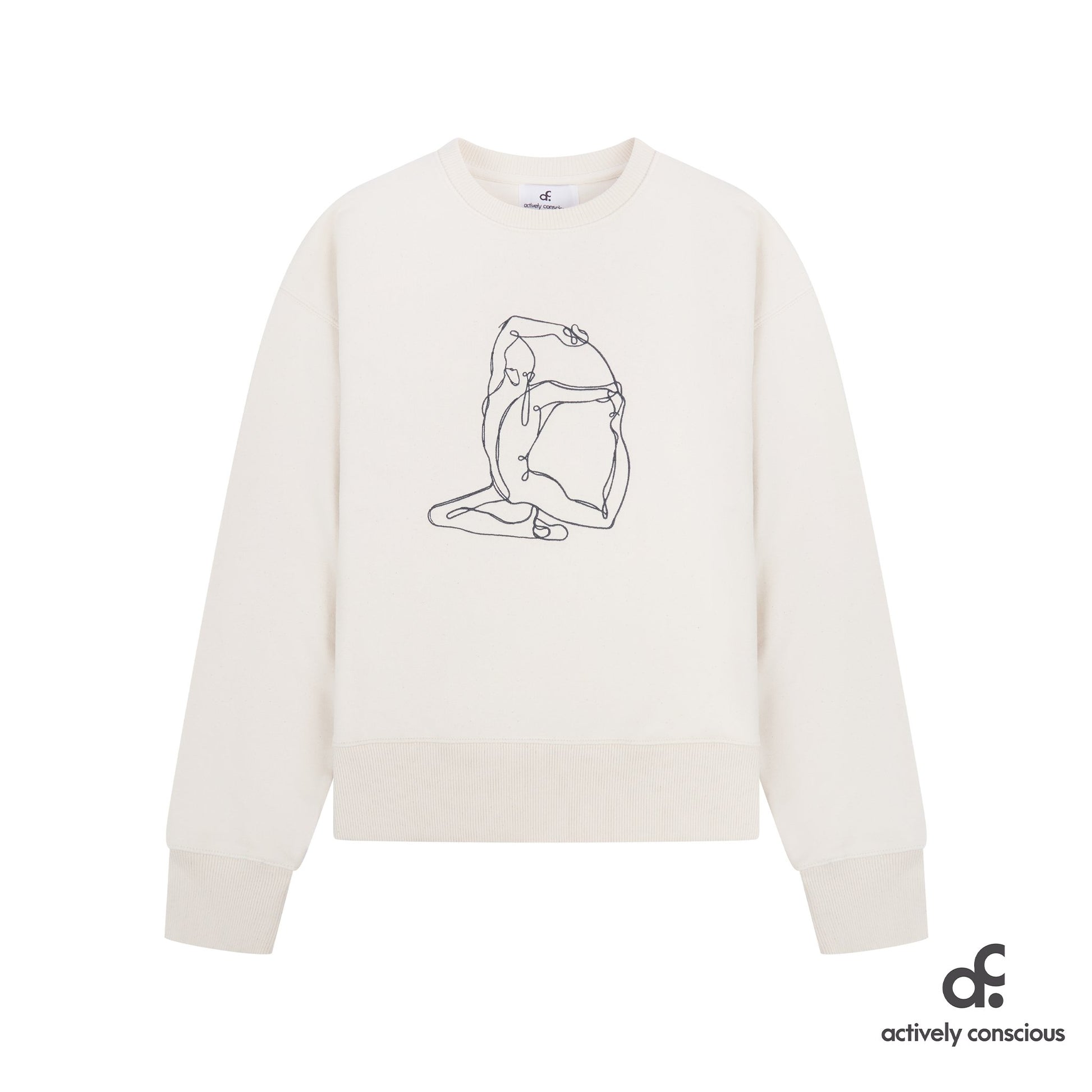 Contrast Embroidered "Mermaid" Yoga Sweater - Actively Conscious