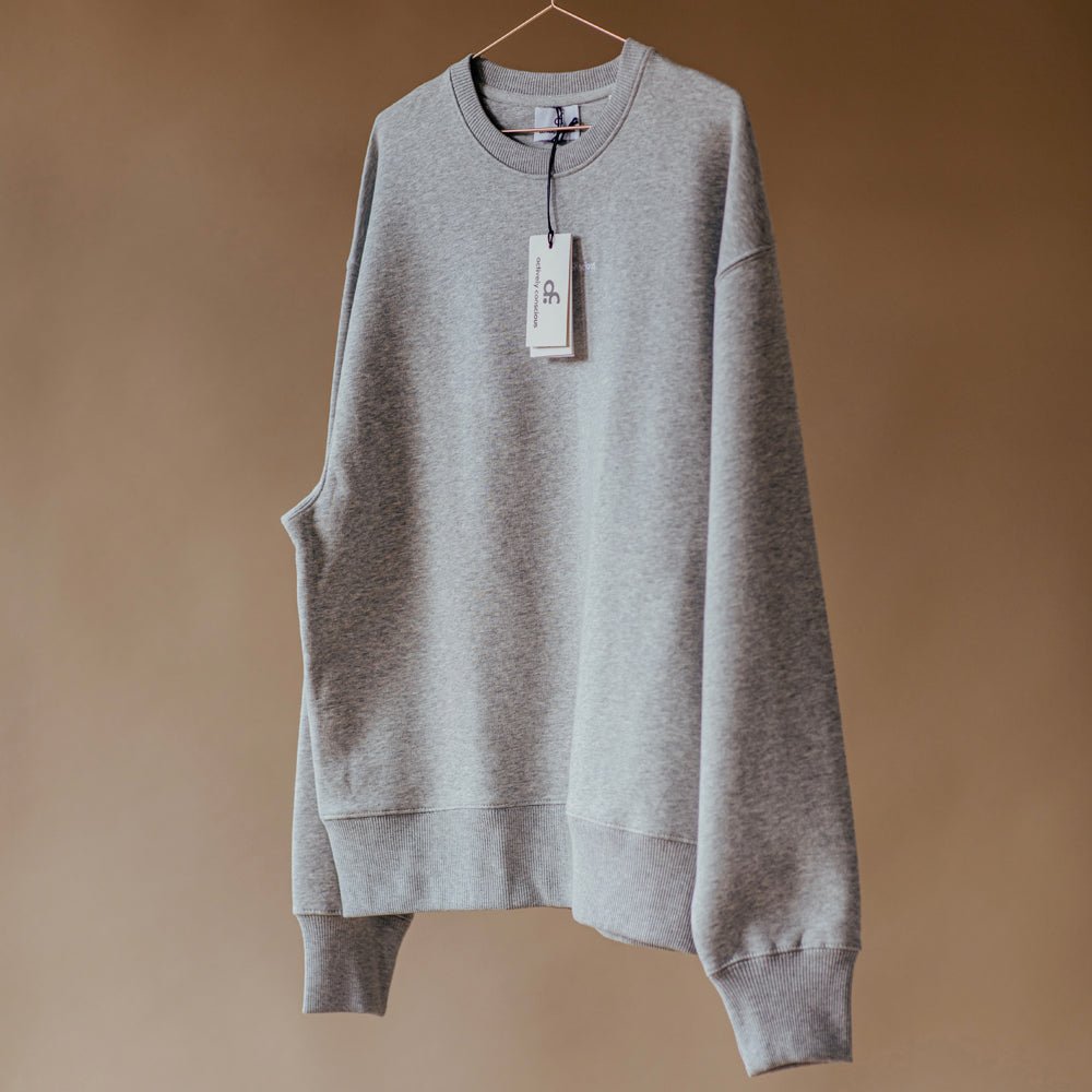 Embroidered Logo Grey Marl Heavyweight Sweater - Actively Conscious