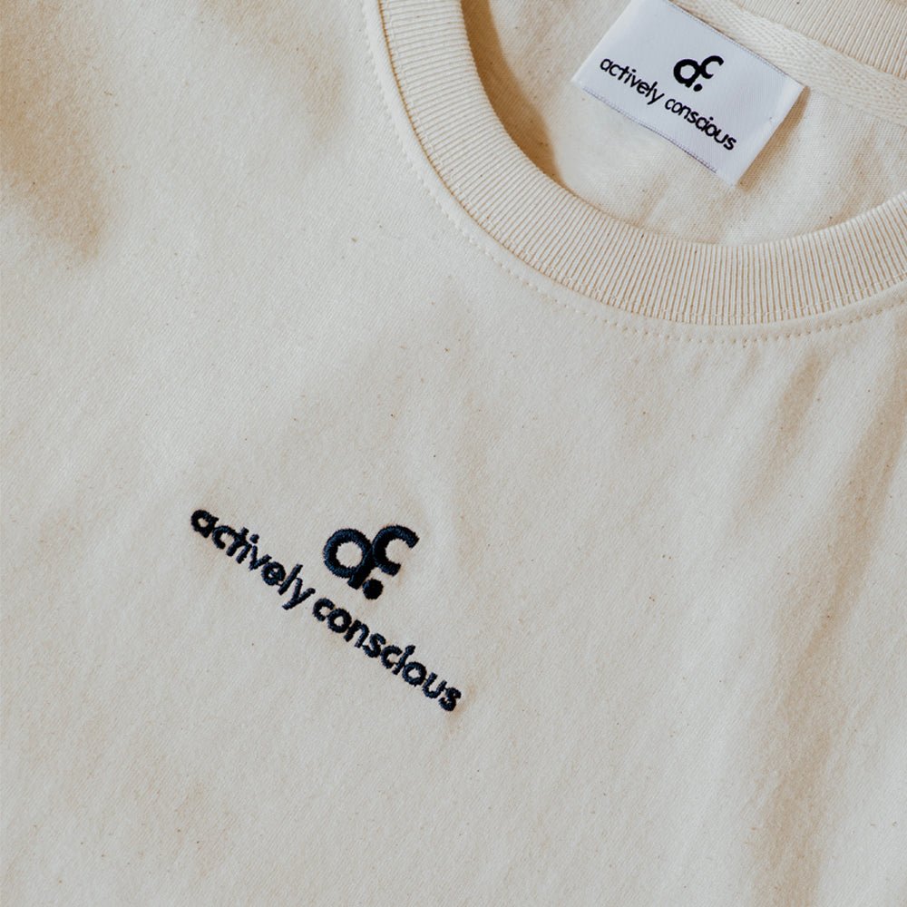 Embroidered Logo Heavyweight Organic T-shirt - Actively Conscious