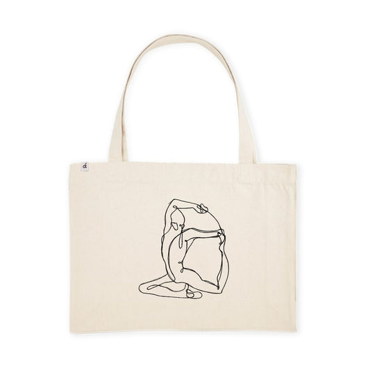 Embroidered Mermaid Yoga Pose Oversized Recycled Tote Bag - Actively Conscious