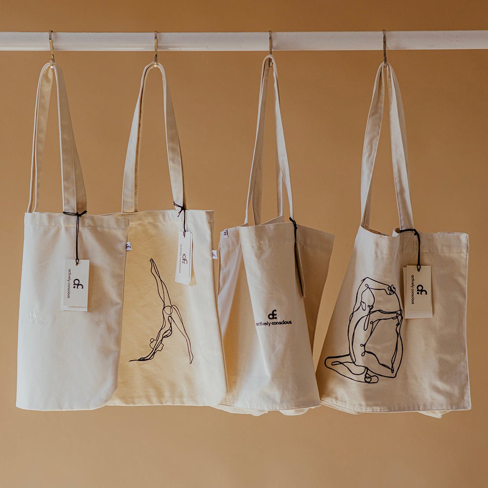 Embroidered Signature Logo Oversized Recycled Tote Bag - Actively Conscious