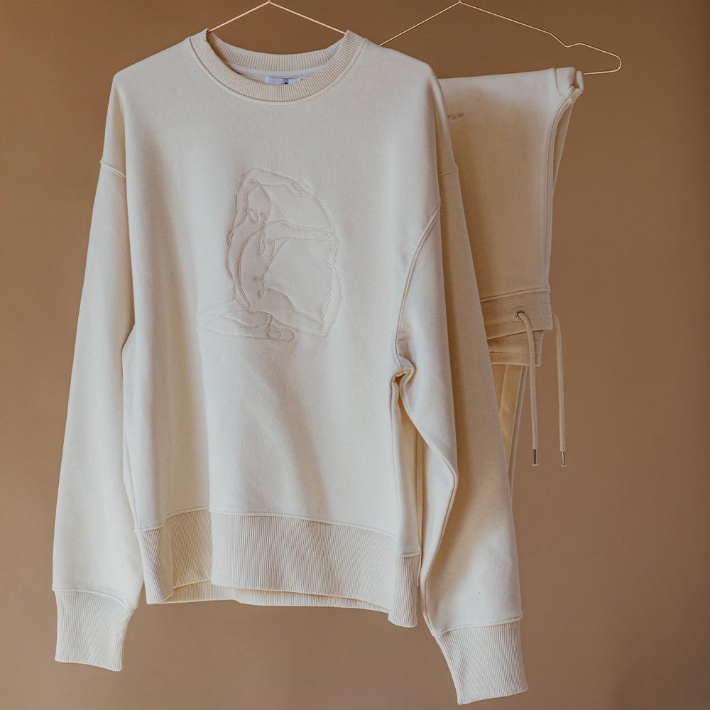Limited Edition Tonal Yoga Embroidered Organic Sweater - Actively Conscious