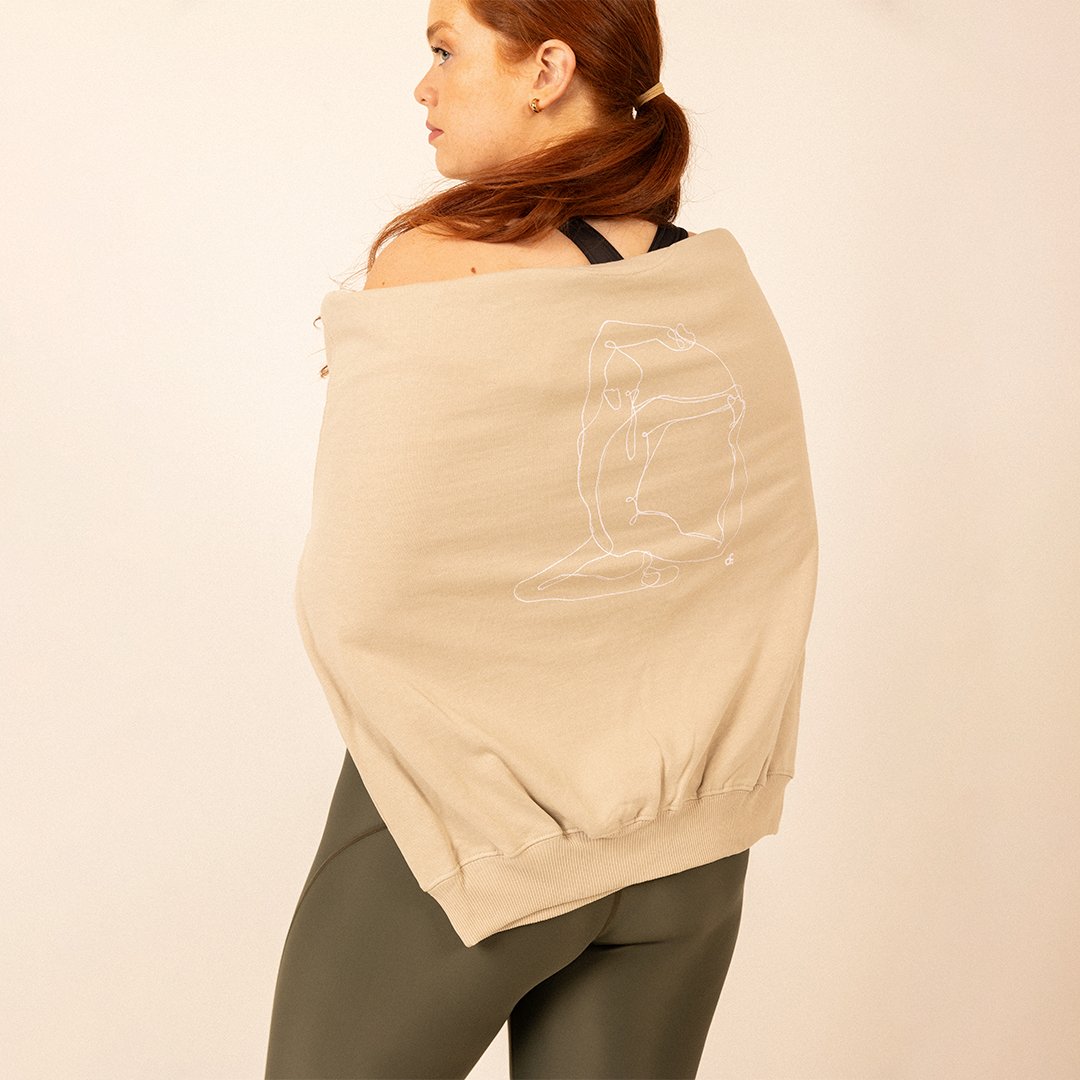Mermaid Back Print Oversized Sweater - Neutral - Actively Conscious