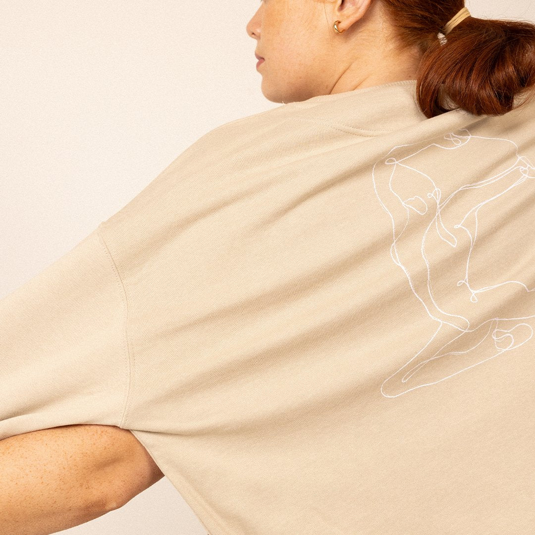 Mermaid Back Print Oversized Sweater - Neutral - Actively Conscious