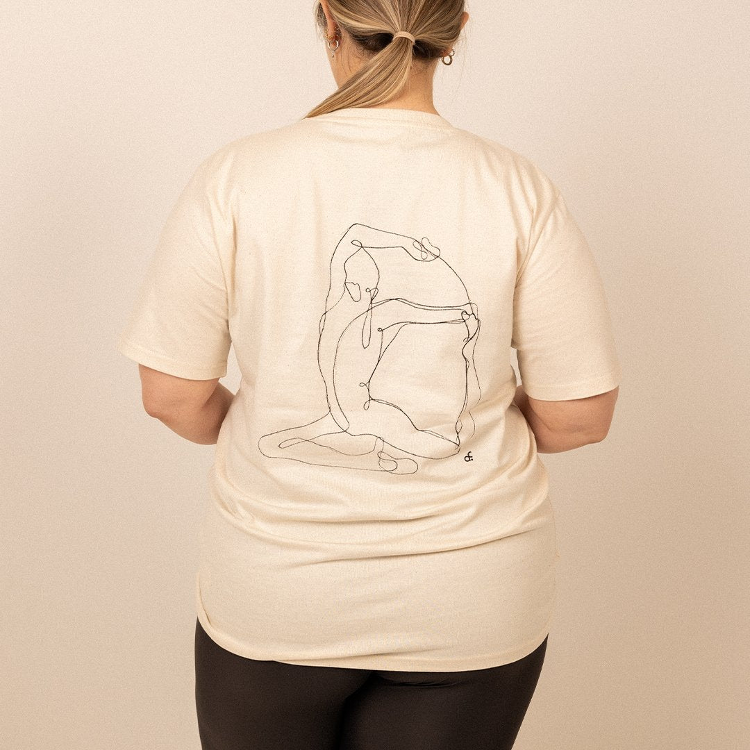 Mermaid Back Print Relaxed Tee - Ecru - Actively Conscious