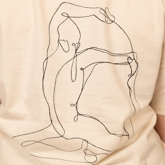 Mermaid Back Print Relaxed Tee - Ecru - Actively Conscious