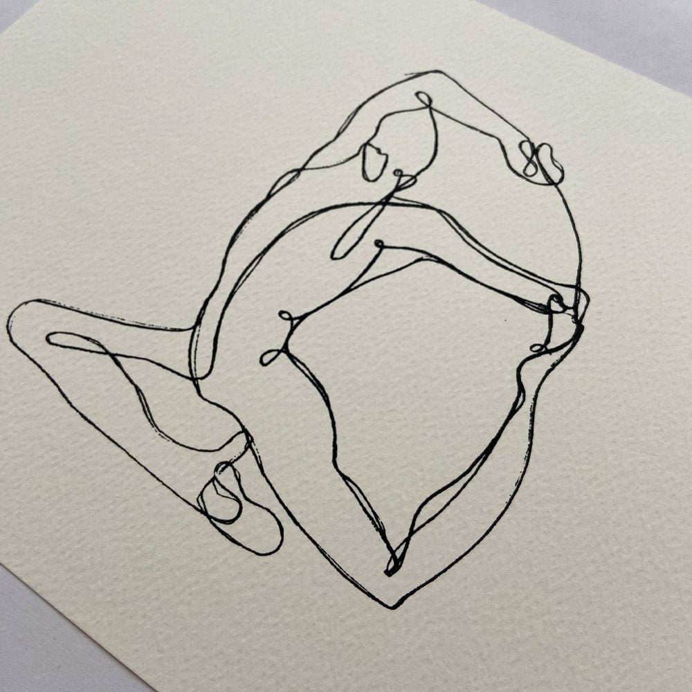 Mermaid Pose Yoga Print (Creme) - Actively Conscious