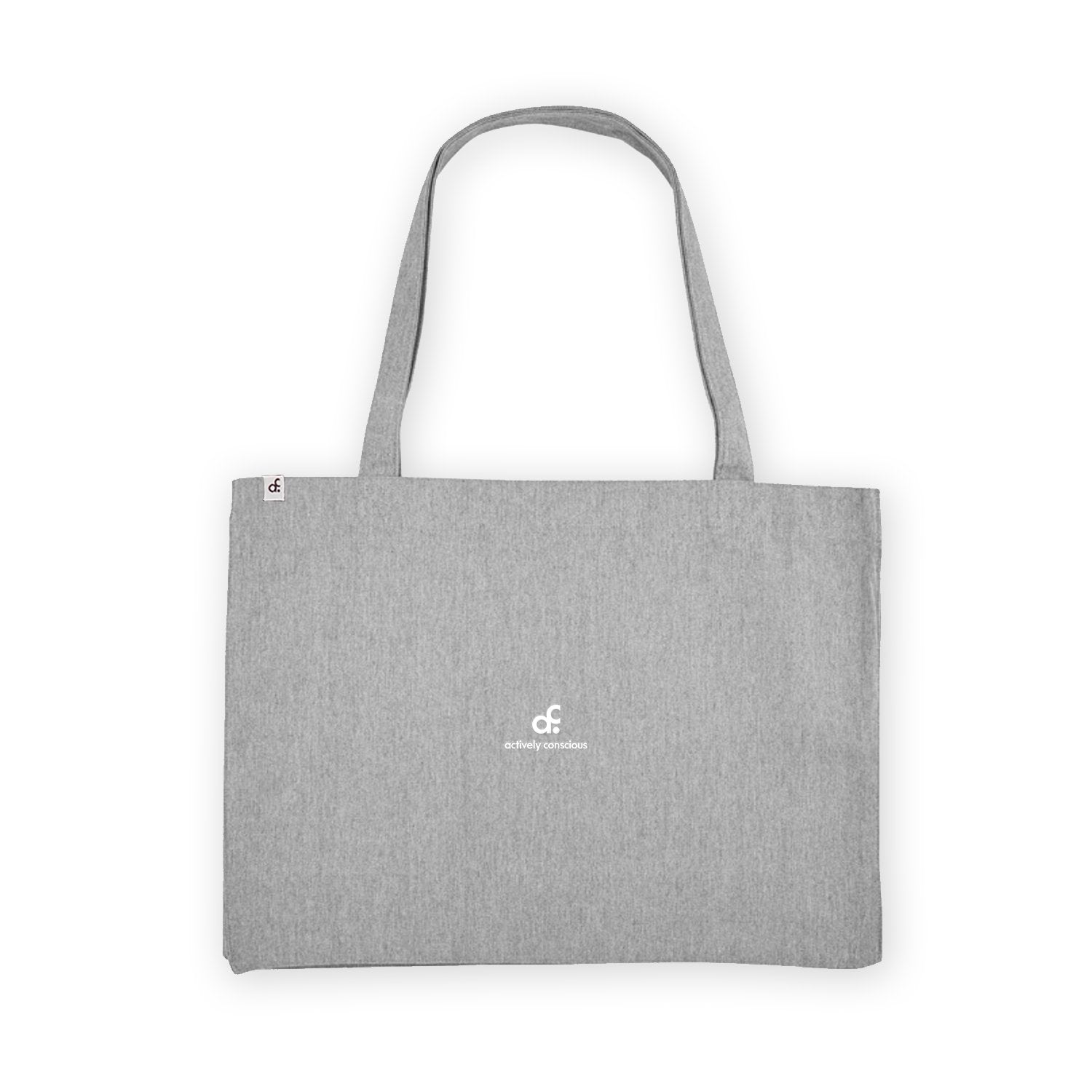 Minimal 'AC' Logo Grey Oversized Recycled Tote Bag - Actively Conscious