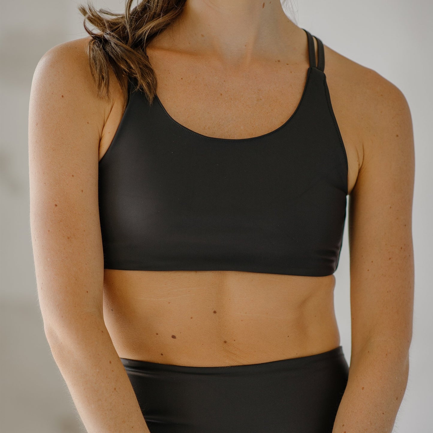 Pre-order | Charcoal Minimal Scoop Strappy Bralet - Actively Conscious