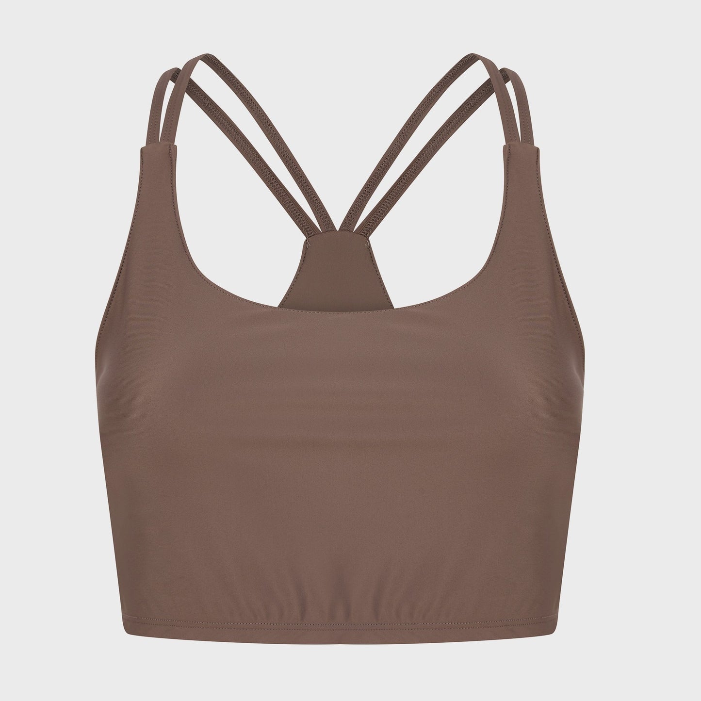 Pre-order | Taupe Minimal Scoop Strappy Bralet - Actively Conscious