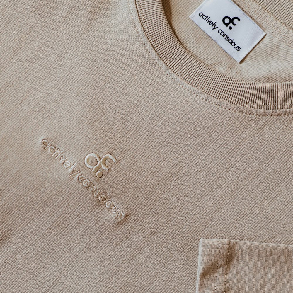 Tonal Embroidered Logo Neutral Heavyweight Tee